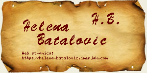Helena Batalović vizit kartica